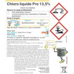Chlore liquide 13.5% PRO - Mode d'emploi